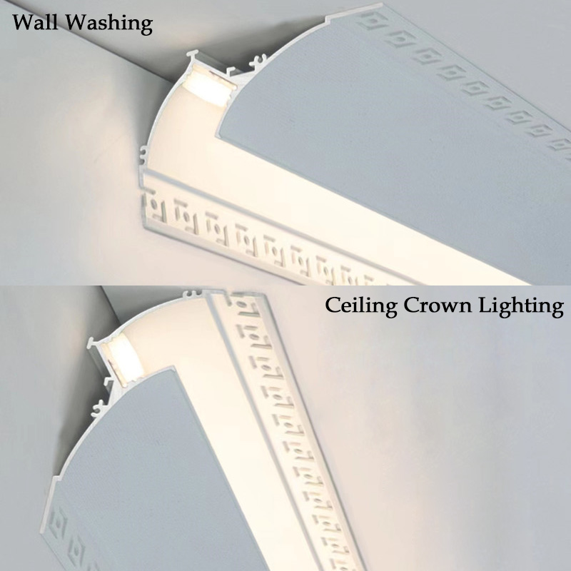 Plaster Wall LED Ceiling Corner Cove Crown Molding Profile, Inner 20mm Plaster Wall LED Ceiling Corner Cove Crown Molding Profile, Inner 20mm